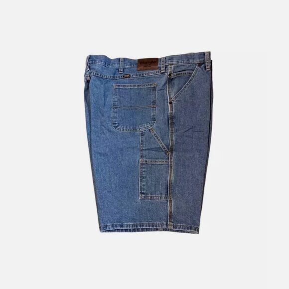 Wrangler Free To Stretch Denim Jeans Shorts Mens Size 46 Medium Wash 10" Inseam - Picture 4 of 8